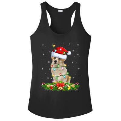 Lighting Xmas Santa Welsh Corgi Dog Christmas Gift Ladies PosiCharge Competitor Racerback Tank