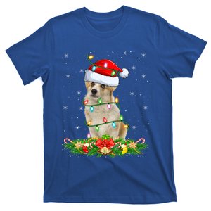 Lighting Xmas Santa Welsh Corgi Dog Christmas Gift T-Shirt