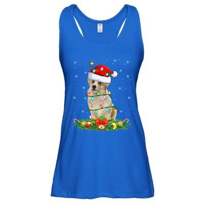 Lighting Xmas Santa Welsh Corgi Dog Christmas Gift Ladies Essential Flowy Tank