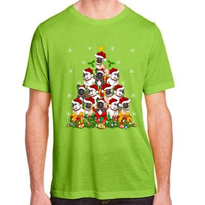 Lighting Xmas Santa French Bulldog Christmas Tree Gift Adult ChromaSoft Performance T-Shirt