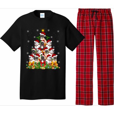 Lighting Xmas Santa French Bulldog Christmas Tree Gift Pajama Set