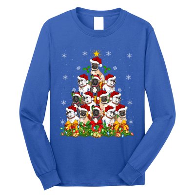 Lighting Xmas Santa French Bulldog Christmas Tree Gift Long Sleeve Shirt