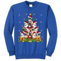 Lighting Xmas Santa French Bulldog Christmas Tree Gift Sweatshirt