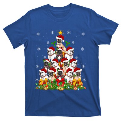 Lighting Xmas Santa French Bulldog Christmas Tree Gift T-Shirt