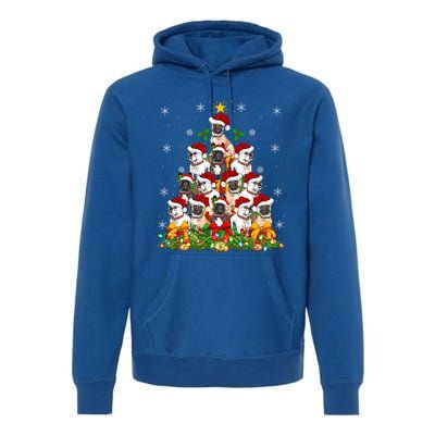 Lighting Xmas Santa French Bulldog Christmas Tree Gift Premium Hoodie