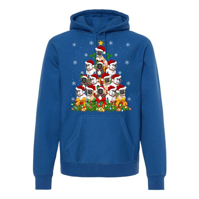 Lighting Xmas Santa French Bulldog Christmas Tree Gift Premium Hoodie