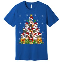 Lighting Xmas Santa French Bulldog Christmas Tree Gift Premium T-Shirt