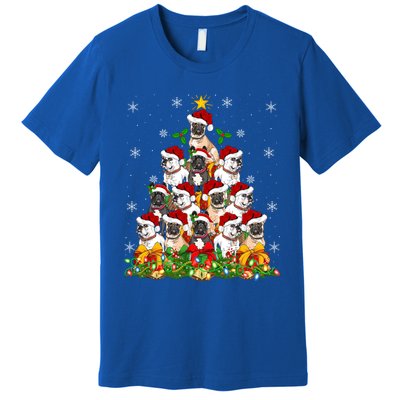 Lighting Xmas Santa French Bulldog Christmas Tree Gift Premium T-Shirt