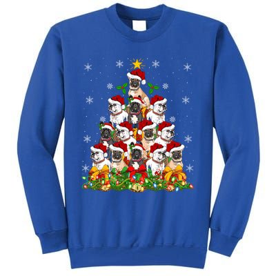 Lighting Xmas Santa French Bulldog Christmas Tree Gift Tall Sweatshirt