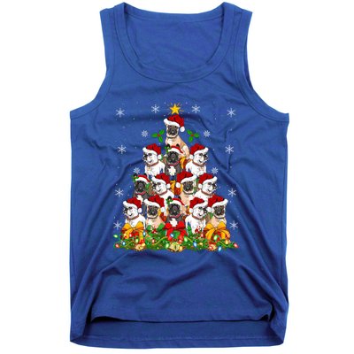 Lighting Xmas Santa French Bulldog Christmas Tree Gift Tank Top