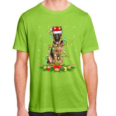 Lighting Xmas Santa Ger Shepherd Dog Christmas Gift Adult ChromaSoft Performance T-Shirt