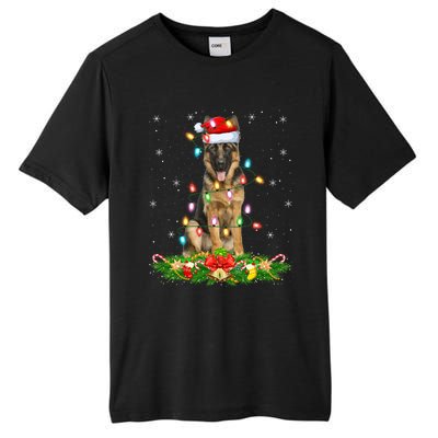 Lighting Xmas Santa Ger Shepherd Dog Christmas Gift Tall Fusion ChromaSoft Performance T-Shirt