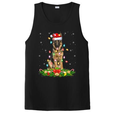 Lighting Xmas Santa Ger Shepherd Dog Christmas Gift PosiCharge Competitor Tank