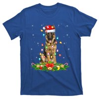 Lighting Xmas Santa Ger Shepherd Dog Christmas Gift T-Shirt