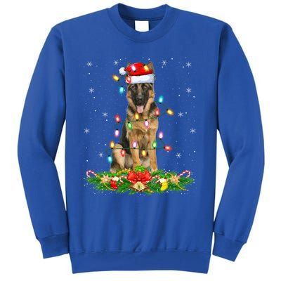 Lighting Xmas Santa Ger Shepherd Dog Christmas Gift Tall Sweatshirt