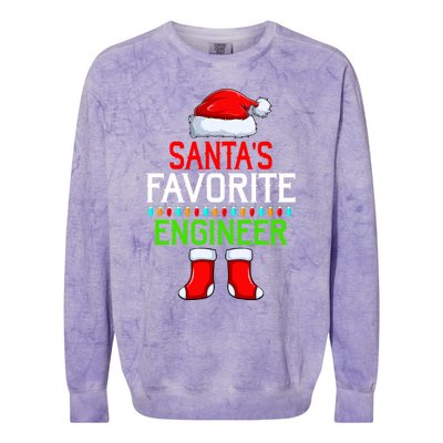 Lighting Xmas SantaS Favorites Engineer Christmas Gift Colorblast Crewneck Sweatshirt