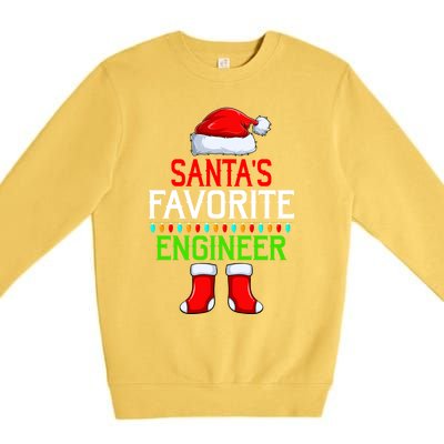 Lighting Xmas SantaS Favorites Engineer Christmas Gift Premium Crewneck Sweatshirt