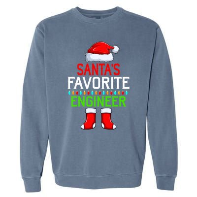 Lighting Xmas SantaS Favorites Engineer Christmas Gift Garment-Dyed Sweatshirt