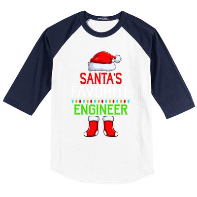 Lighting Xmas SantaS Favorites Engineer Christmas Gift Baseball Sleeve Shirt