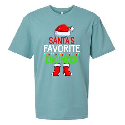 Lighting Xmas SantaS Favorites Engineer Christmas Gift Sueded Cloud Jersey T-Shirt