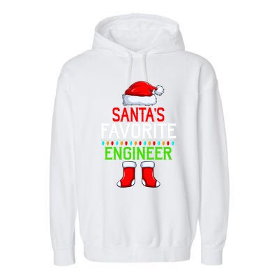 Lighting Xmas SantaS Favorites Engineer Christmas Gift Garment-Dyed Fleece Hoodie