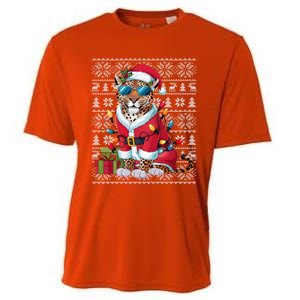 Leopard Xmas Style Ugly Santa Leopard Christmas Great Gift Cooling Performance Crew T-Shirt