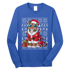 Leopard Xmas Style Ugly Santa Leopard Christmas Great Gift Long Sleeve Shirt