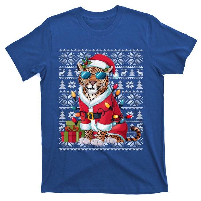 Leopard Xmas Style Ugly Santa Leopard Christmas Great Gift T-Shirt