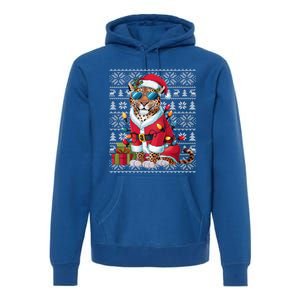 Leopard Xmas Style Ugly Santa Leopard Christmas Great Gift Premium Hoodie