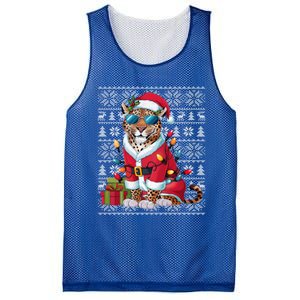 Leopard Xmas Style Ugly Santa Leopard Christmas Great Gift Mesh Reversible Basketball Jersey Tank