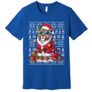 Leopard Xmas Style Ugly Santa Leopard Christmas Great Gift Premium T-Shirt