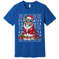 Leopard Xmas Style Ugly Santa Leopard Christmas Great Gift Premium T-Shirt