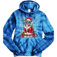 Leopard Xmas Style Ugly Santa Leopard Christmas Great Gift Tie Dye Hoodie