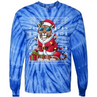 Leopard Xmas Style Ugly Santa Leopard Christmas Great Gift Tie-Dye Long Sleeve Shirt