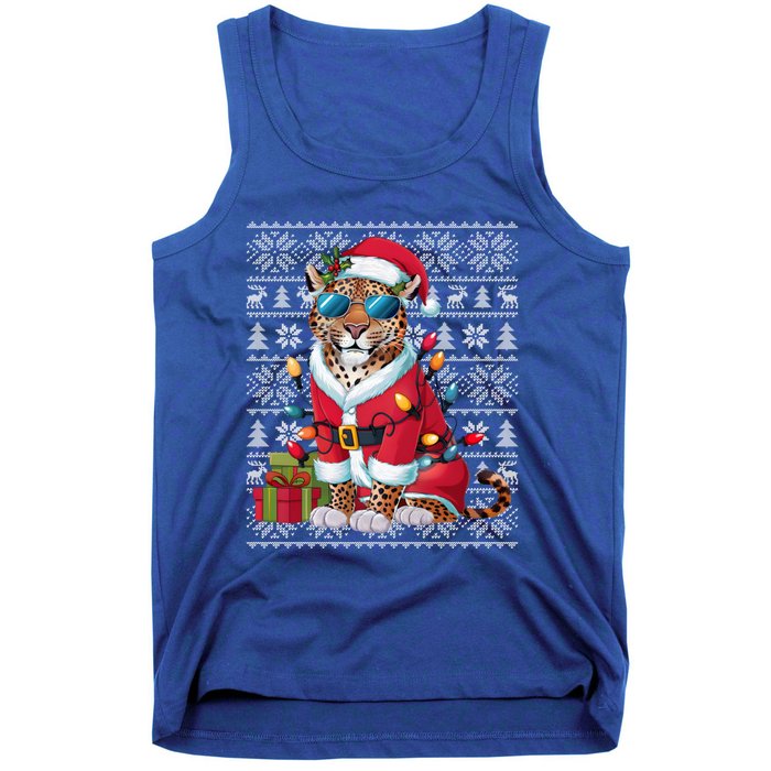 Leopard Xmas Style Ugly Santa Leopard Christmas Great Gift Tank Top