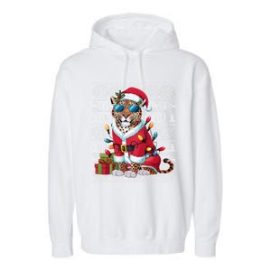 Leopard Xmas Style Ugly Santa Leopard Christmas Great Gift Garment-Dyed Fleece Hoodie