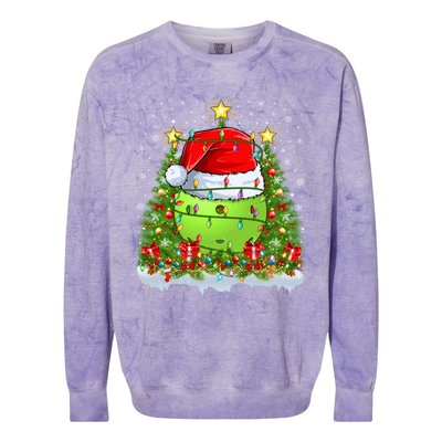 Lighting Xmas Tree Decoration Santa Pickleball Christmas Gift Colorblast Crewneck Sweatshirt