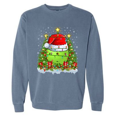 Lighting Xmas Tree Decoration Santa Pickleball Christmas Gift Garment-Dyed Sweatshirt