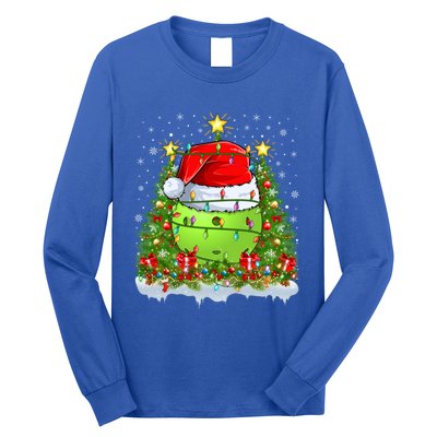 Lighting Xmas Tree Decoration Santa Pickleball Christmas Gift Long Sleeve Shirt