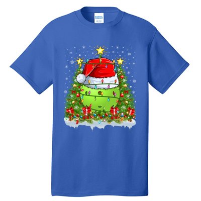 Lighting Xmas Tree Decoration Santa Pickleball Christmas Gift Tall T-Shirt