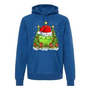 Lighting Xmas Tree Decoration Santa Pickleball Christmas Gift Premium Hoodie