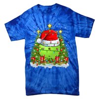 Lighting Xmas Tree Decoration Santa Pickleball Christmas Gift Tie-Dye T-Shirt