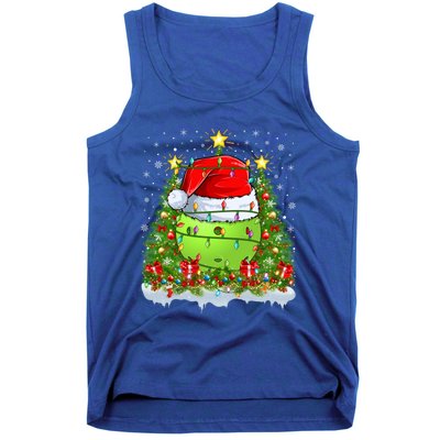 Lighting Xmas Tree Decoration Santa Pickleball Christmas Gift Tank Top