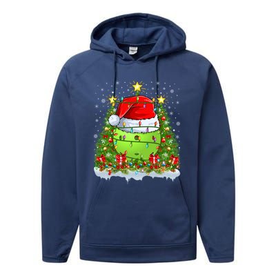 Lighting Xmas Tree Decoration Santa Pickleball Christmas Gift Performance Fleece Hoodie