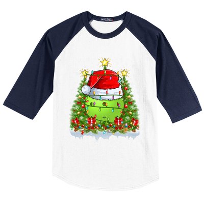 Lighting Xmas Tree Decoration Santa Pickleball Christmas Gift Baseball Sleeve Shirt