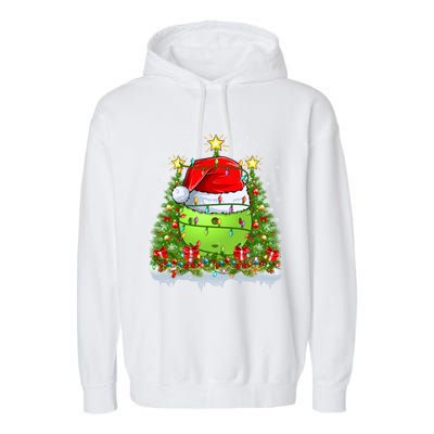 Lighting Xmas Tree Decoration Santa Pickleball Christmas Gift Garment-Dyed Fleece Hoodie