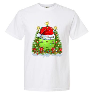 Lighting Xmas Tree Decoration Santa Pickleball Christmas Gift Garment-Dyed Heavyweight T-Shirt