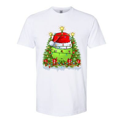 Lighting Xmas Tree Decoration Santa Pickleball Christmas Gift Softstyle CVC T-Shirt