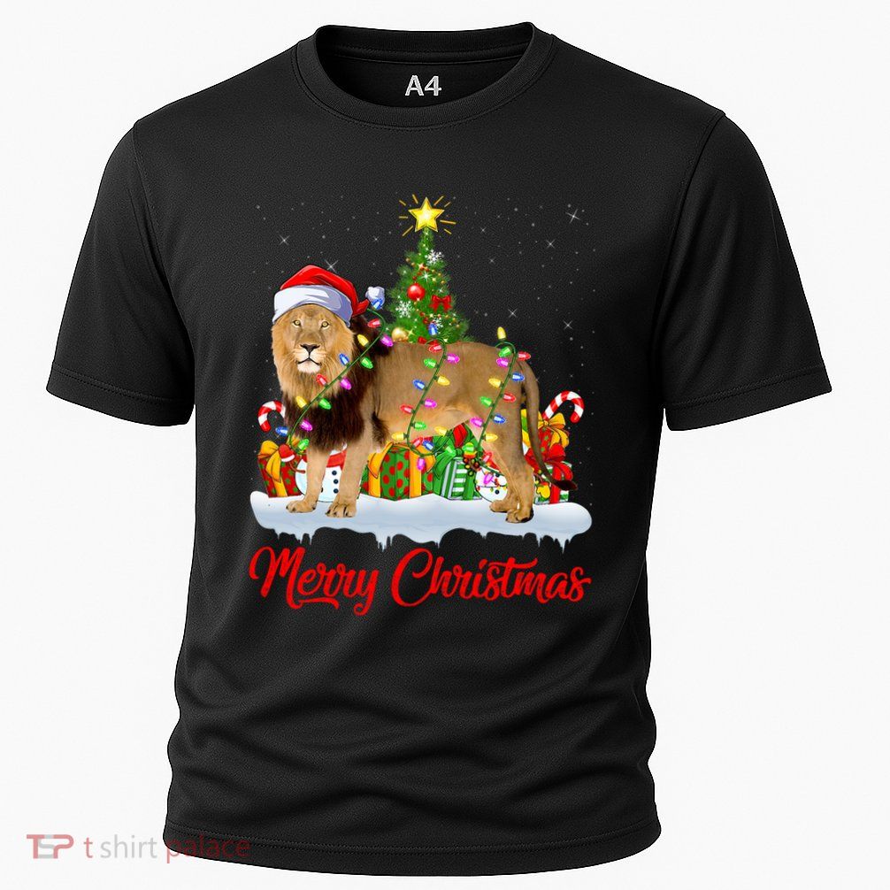 Lion Xmas Tree Lighting Santa Lion Christmas Cooling Performance Crew T-Shirt