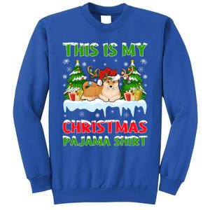 Lighting Xmas This Is My Akita Dog Christmas Pajama Gift Sweatshirt